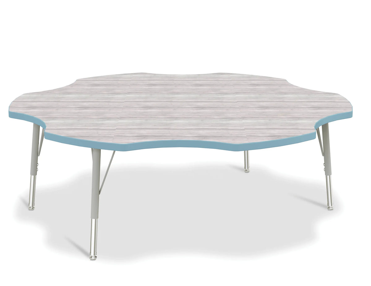 Berries® Six Leaf Activity Table - E-height - Driftwood Gray/Coastal Blue/Gray