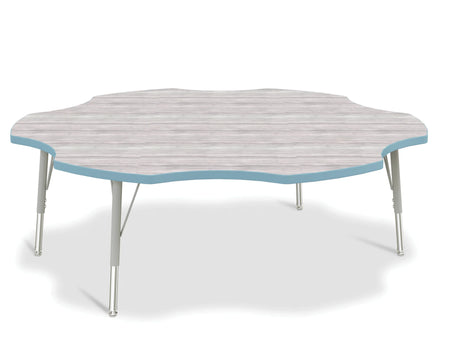Berries® Six Leaf Activity Table - E-height - Driftwood Gray/Coastal Blue/Gray