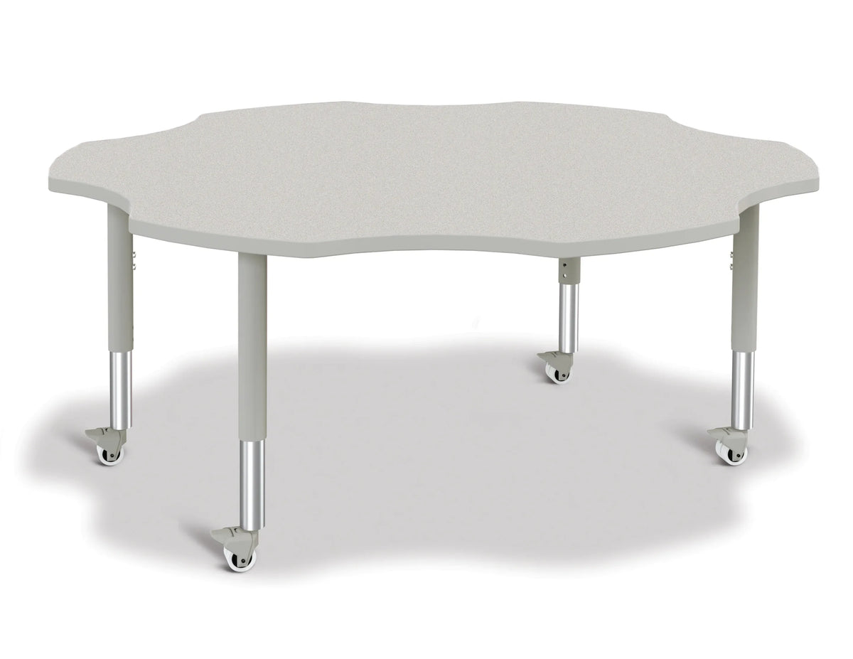 Berries® Six Leaf Activity Table - 60", Mobile - Freckled Gray/Gray/Gray