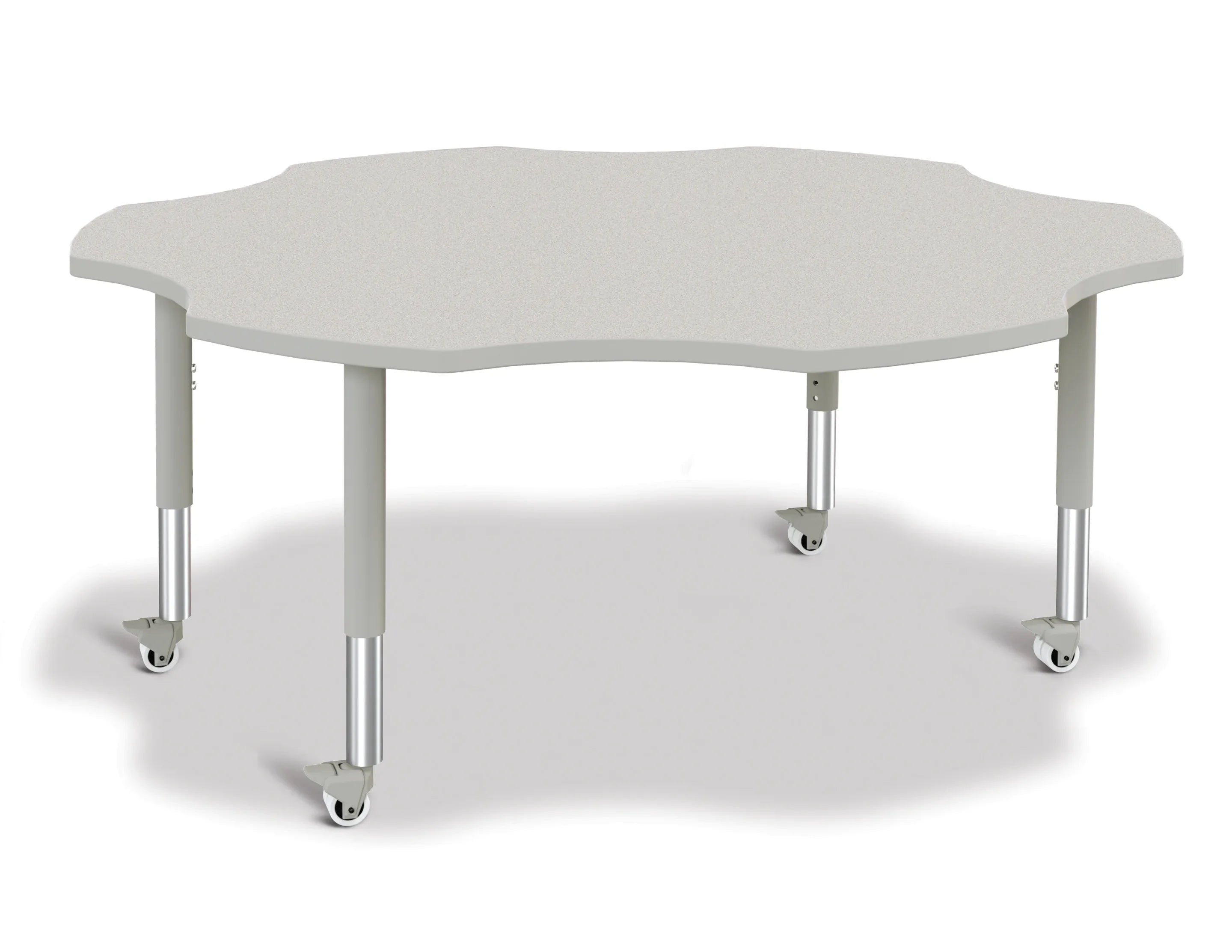 Berries® Six Leaf Activity Table - 60", Mobile - Freckled Gray/Gray/Gray