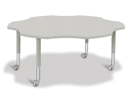 Berries® Six Leaf Activity Table - 60", Mobile - Freckled Gray/Gray/Gray