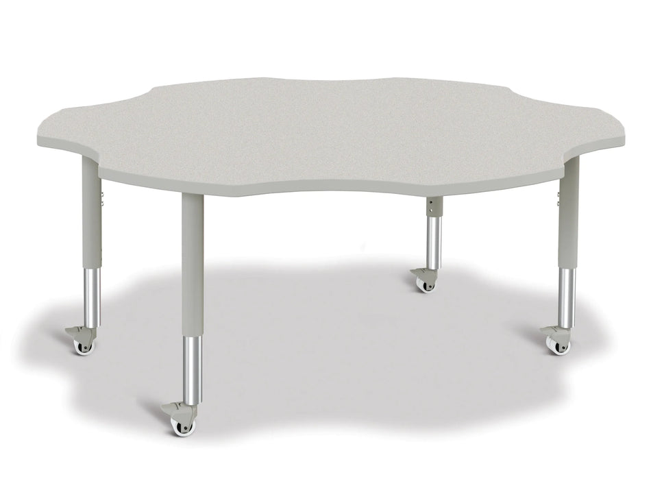 Berries® Six Leaf Activity Table - 60", Mobile - Freckled Gray/Gray/Gray