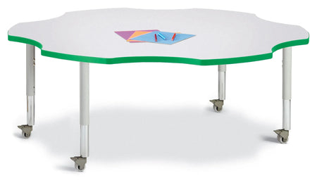 Berries® Six Leaf Activity Table - 60", Mobile - Freckled Gray/Green/Gray