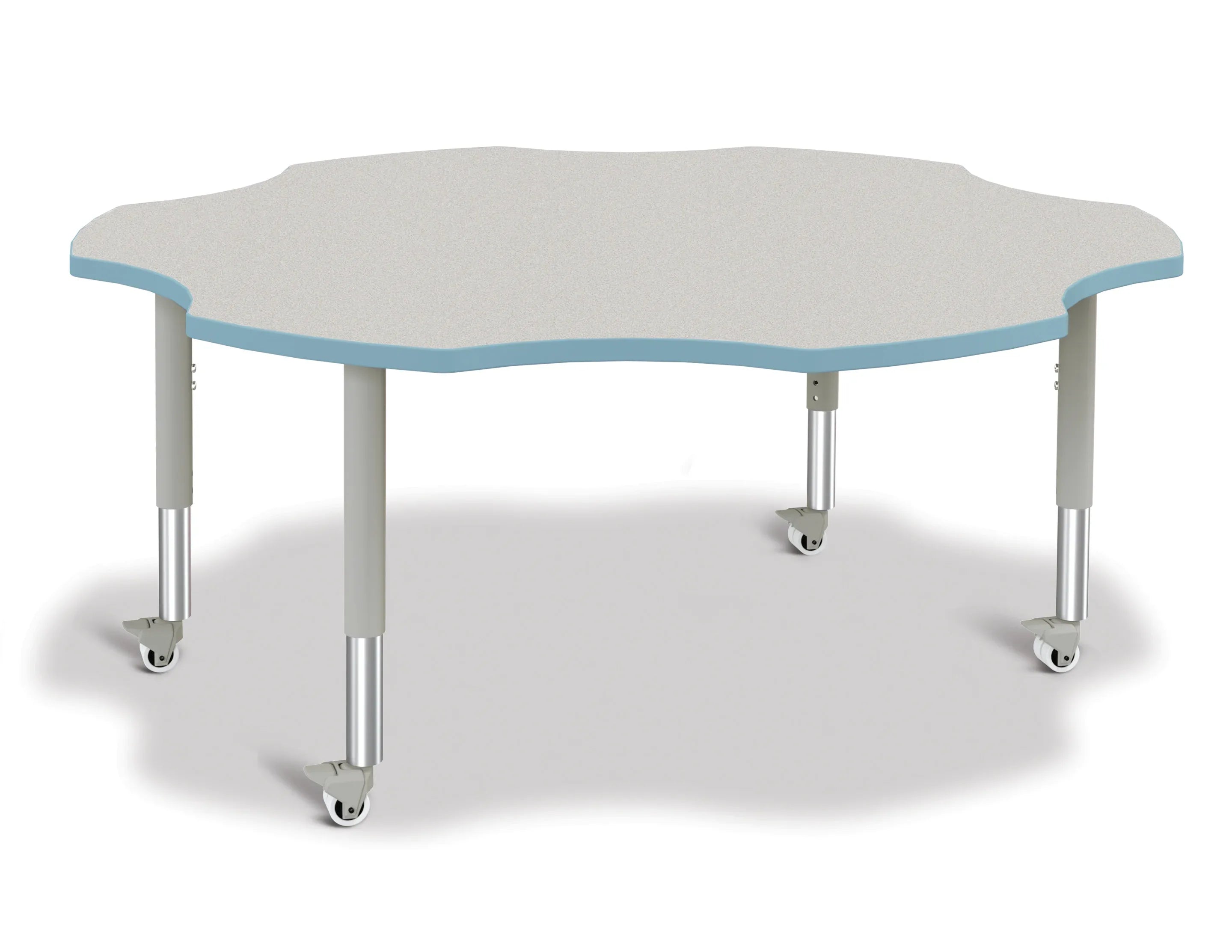 Berries® Six Leaf Activity Table - 60", Mobile - Freckled Gray/Coastal Blue/Gray