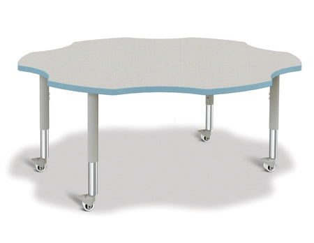 Berries® Six Leaf Activity Table - 60", Mobile - Freckled Gray/Coastal Blue/Gray