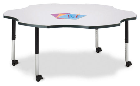 Berries® Six Leaf Activity Table - 60", Mobile - Freckled Gray/Black/Black