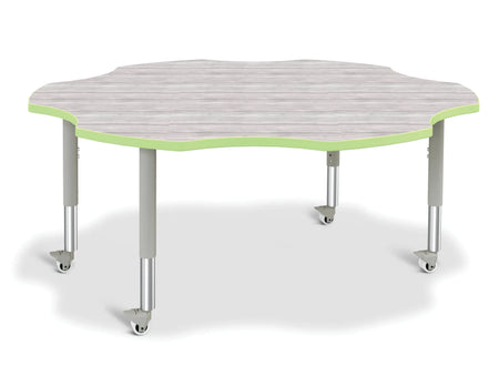 Berries® Six Leaf Activity Table - Mobile - Driftwood Gray/Key Lime/Gray