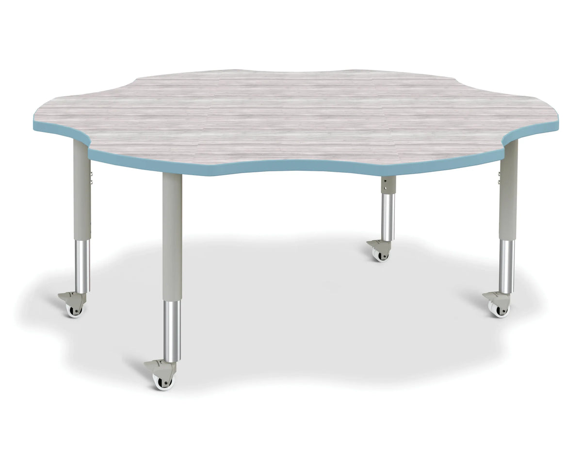 Berries® Six Leaf Activity Table - Mobile - Driftwood Gray/Coastal Blue/Gray
