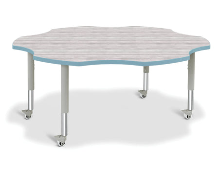 Berries® Six Leaf Activity Table - Mobile - Driftwood Gray/Coastal Blue/Gray
