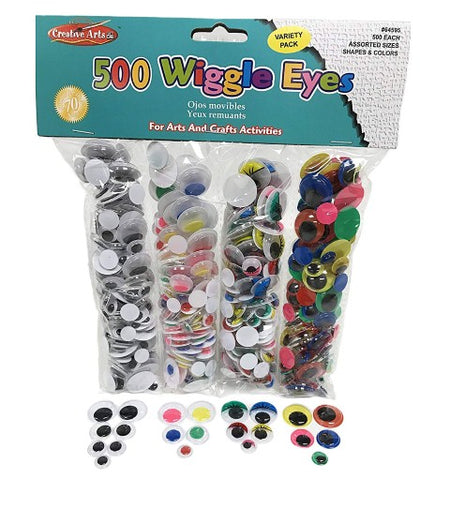 Charles Leonard CHL64595 Wiggle Eyes Classpack, 500/pk