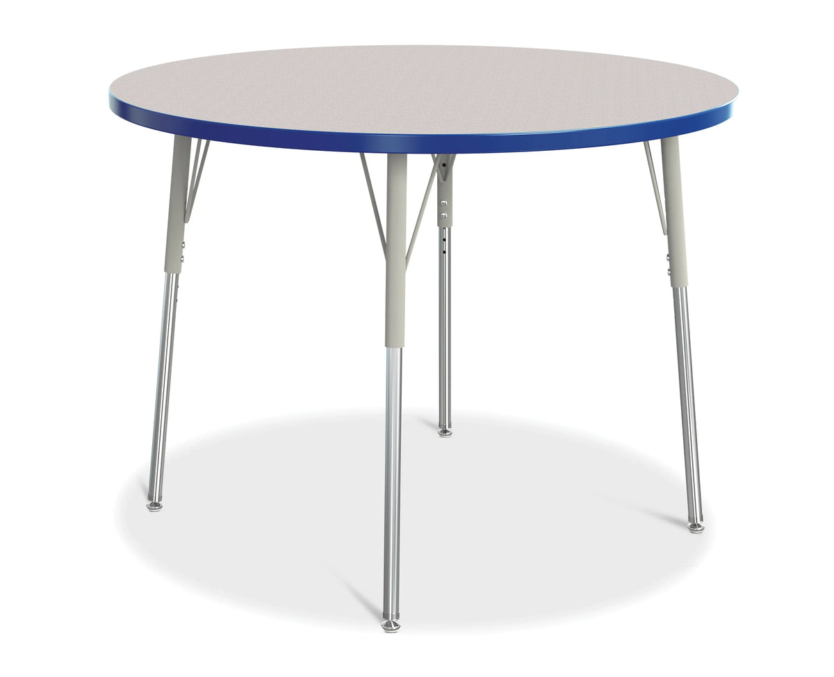 Berries® Round Activity Table - 42" Diameter, A-height - Freckled Gray/Blue/Gray