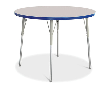 Berries® Round Activity Table - 42" Diameter, A-height - Freckled Gray/Blue/Gray
