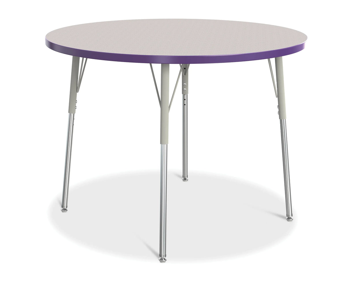 Berries® Round Activity Table - 42" Diameter, A-height - Freckled Gray/Purple/Gray