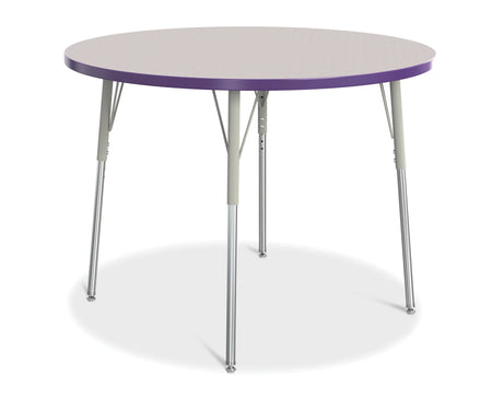 Berries® Round Activity Table - 42" Diameter, A-height - Freckled Gray/Purple/Gray