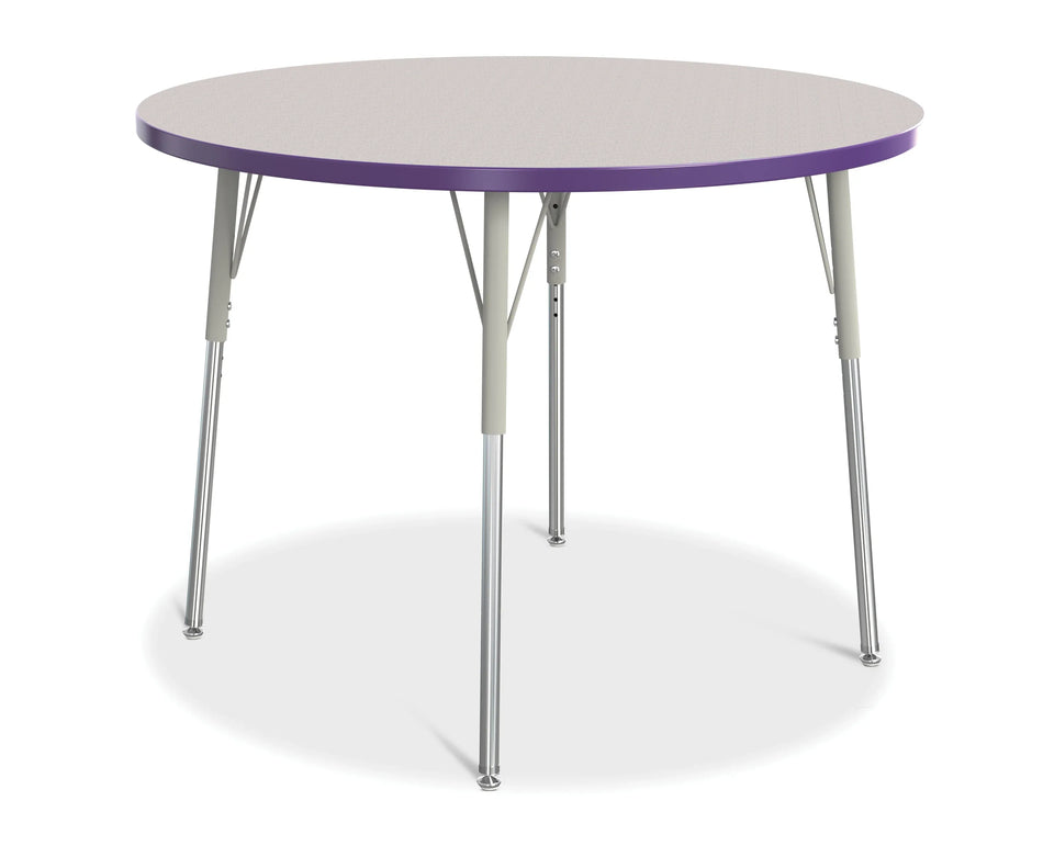 Berries® Round Activity Table - 42" Diameter, A-height - Freckled Gray/Purple/Gray