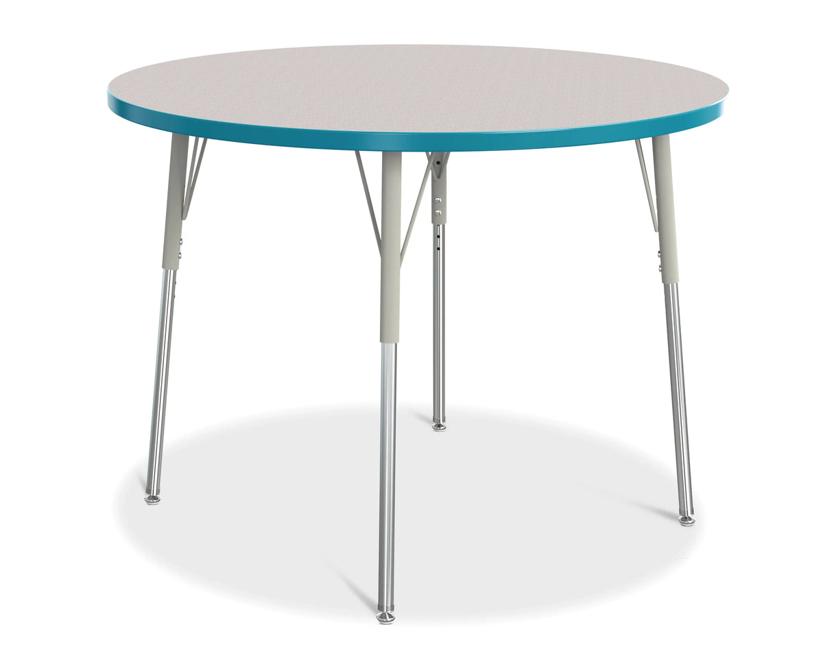 Berries® Round Activity Table - 42" Diameter, A-height - Freckled Gray/Teal/Gray