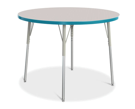 Berries® Round Activity Table - 42" Diameter, A-height - Freckled Gray/Teal/Gray
