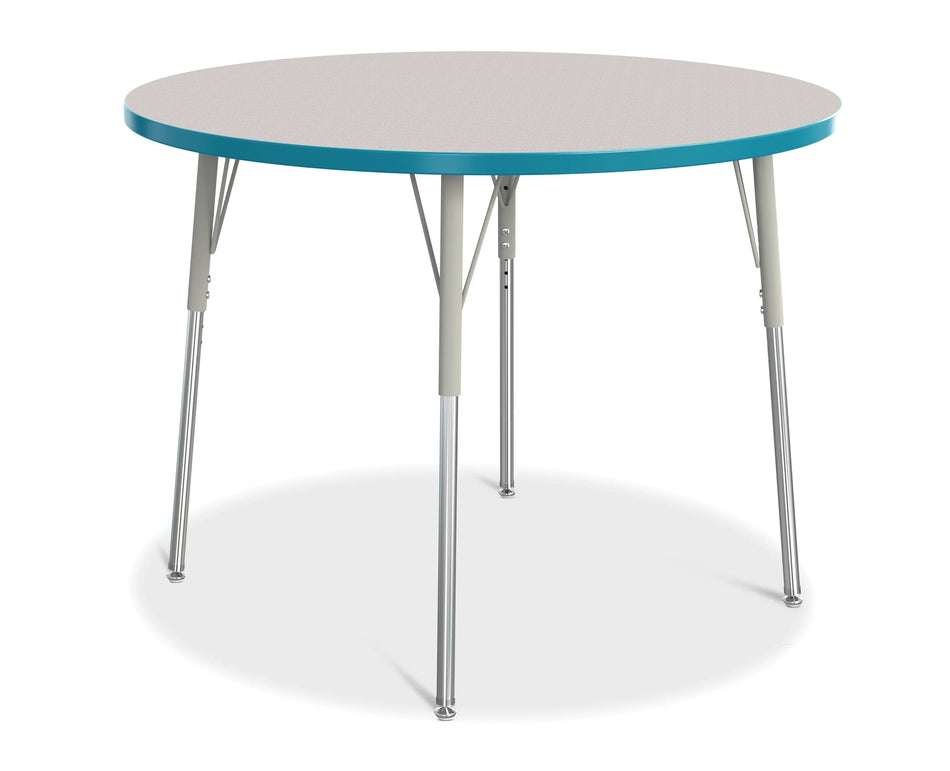 Berries® Round Activity Table - 42" Diameter, A-height - Freckled Gray/Teal/Gray