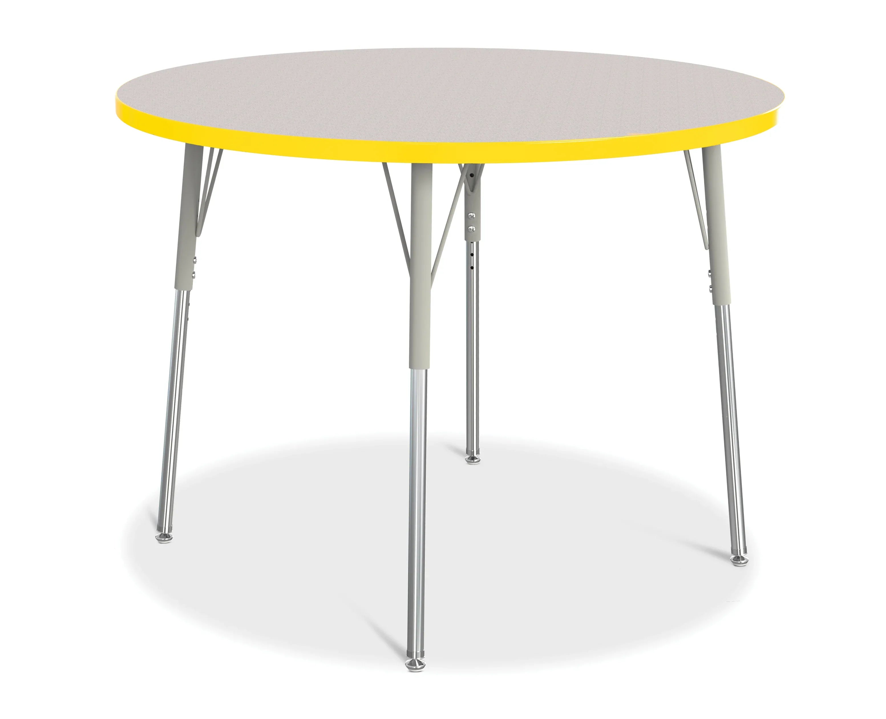 Berries® Round Activity Table - 42" Diameter, A-height - Freckled Gray/Yellow/Gray