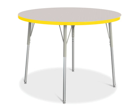 Berries® Round Activity Table - 42" Diameter, A-height - Freckled Gray/Yellow/Gray