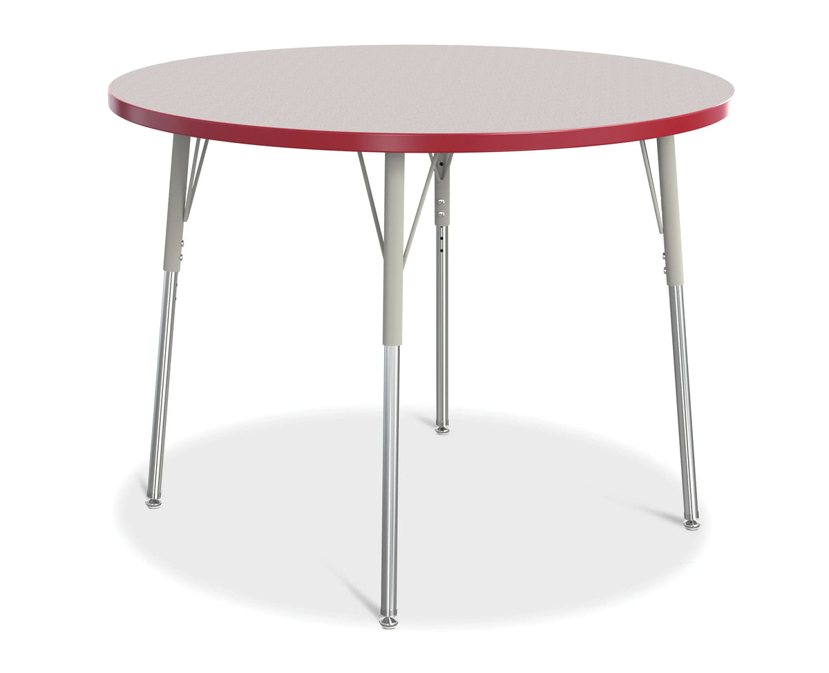 Berries® Round Activity Table - 42" Diameter, A-height - Freckled Gray/Red/Gray