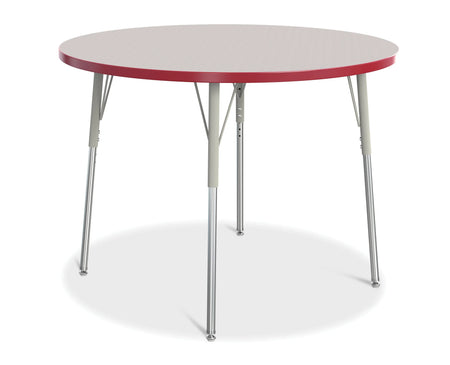 Berries® Round Activity Table - 42" Diameter, A-height - Freckled Gray/Red/Gray