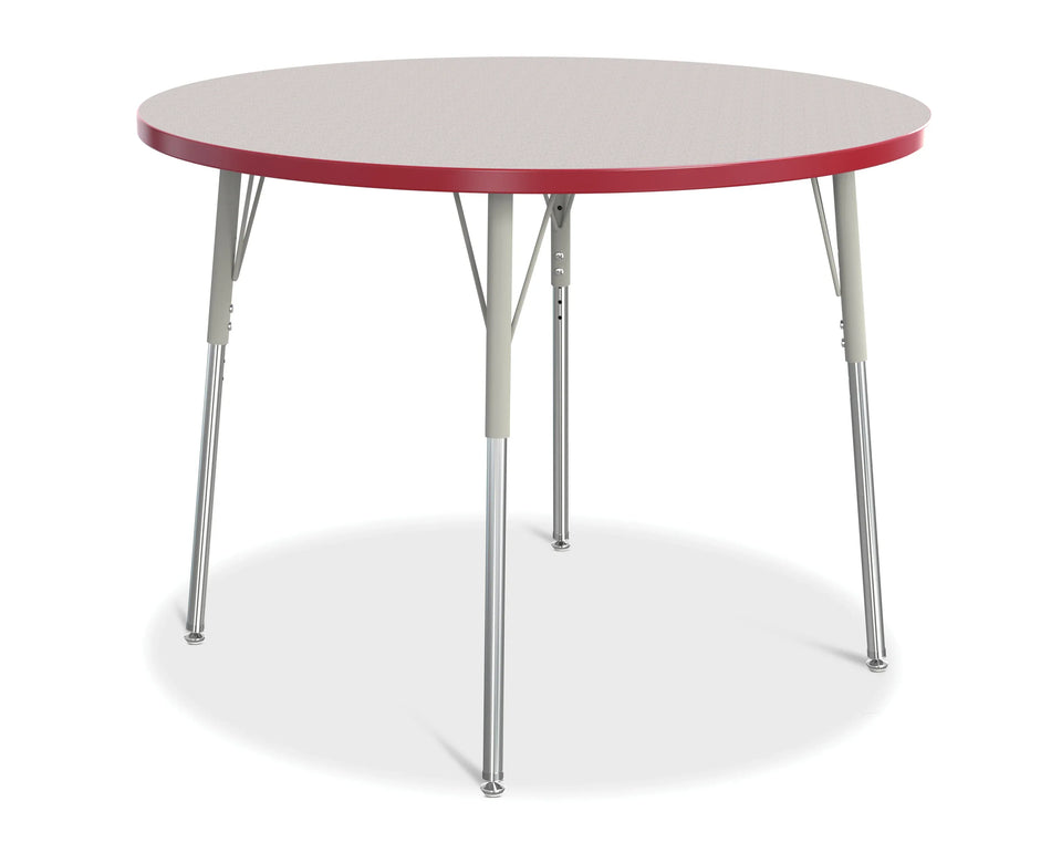 Berries® Round Activity Table - 42" Diameter, A-height - Freckled Gray/Red/Gray