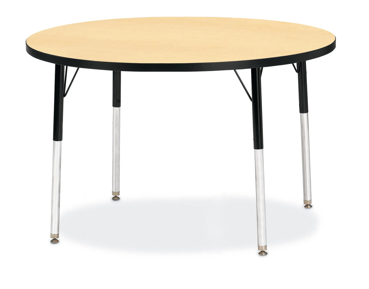 Berries® Round Activity Table - 42" Diameter, A-height - Maple/Black/Black