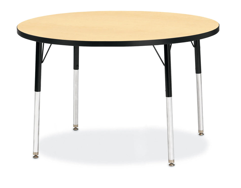 Berries® Round Activity Table - 42" Diameter, A-height - Maple/Black/Black