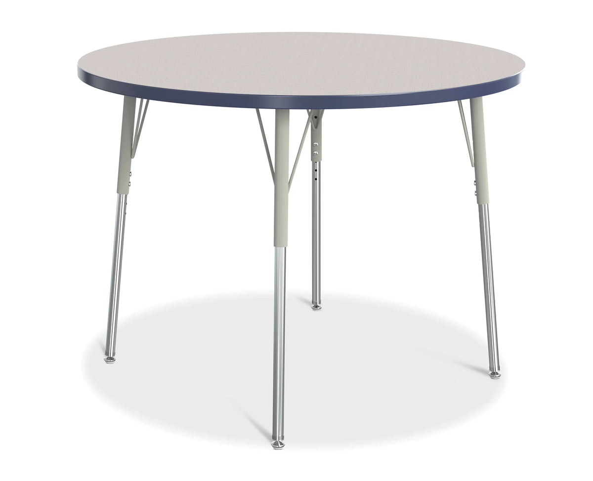 Berries® Round Activity Table - 42" Diameter, A-height - Freckled Gray/Navy/Gray