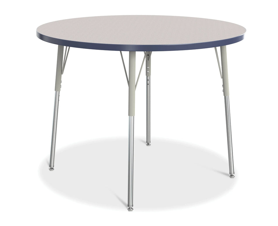 Berries® Round Activity Table - 42" Diameter, A-height - Freckled Gray/Navy/Gray