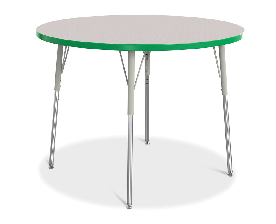 Berries® Round Activity Table - 42" Diameter, A-height - Freckled Gray/Green/Gray