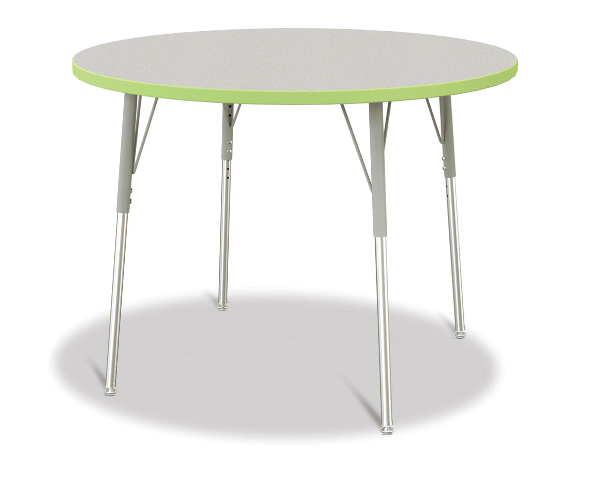 Berries® Round Activity Table - 42" Diameter, A-height - Freckled Gray/Key Lime/Gray