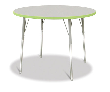 Berries® Round Activity Table - 42" Diameter, A-height - Freckled Gray/Key Lime/Gray