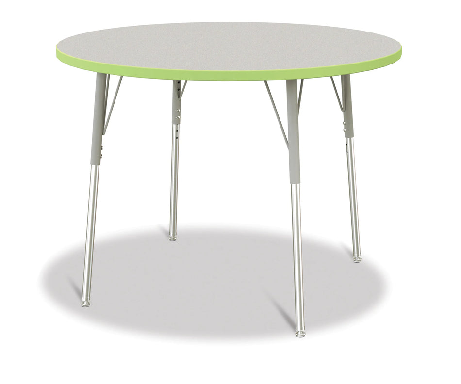 Berries® Round Activity Table - 42" Diameter, A-height - Freckled Gray/Key Lime/Gray