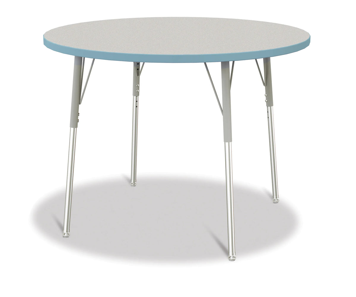 Berries® Round Activity Table - 42" Diameter, A-height - Freckled Gray/Coastal Blue/Gray