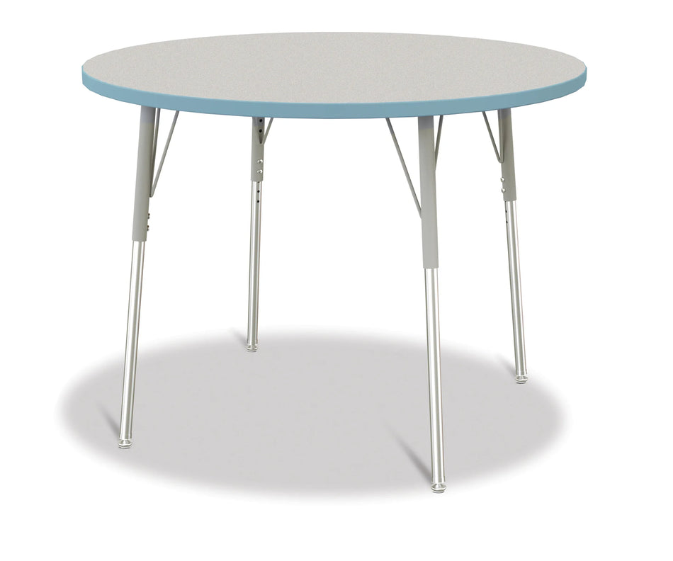 Berries® Round Activity Table - 42" Diameter, A-height - Freckled Gray/Coastal Blue/Gray