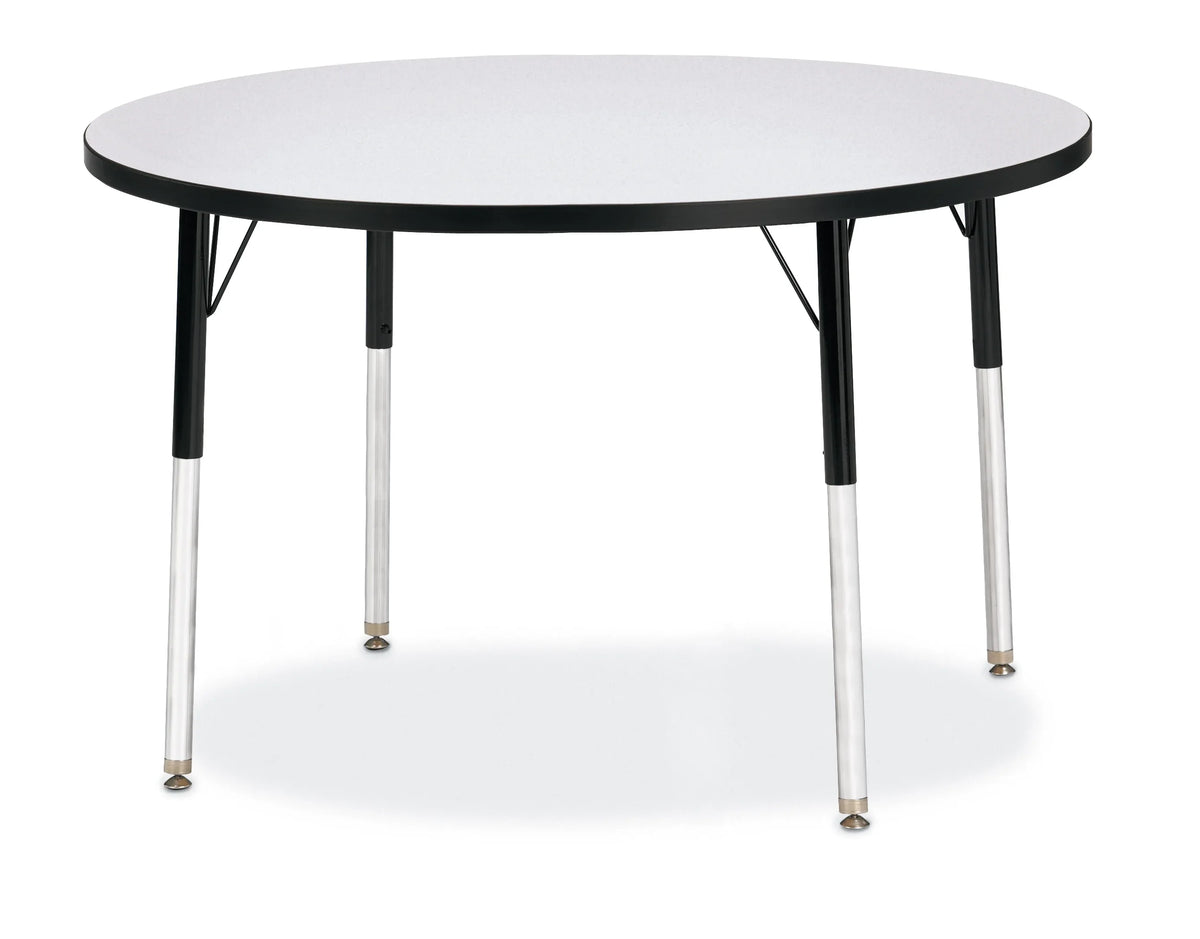 Berries® Round Activity Table - 42" Diameter, A-height - Freckled Gray/Black/Black