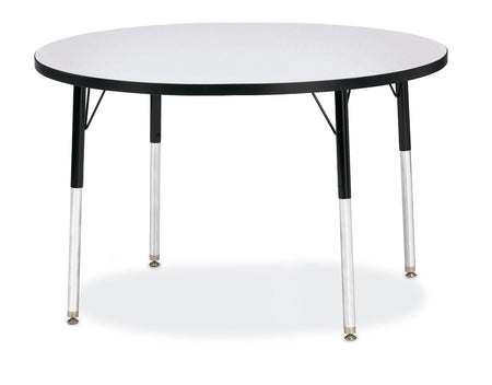 Berries® Round Activity Table - 42" Diameter, A-height - Freckled Gray/Black/Black