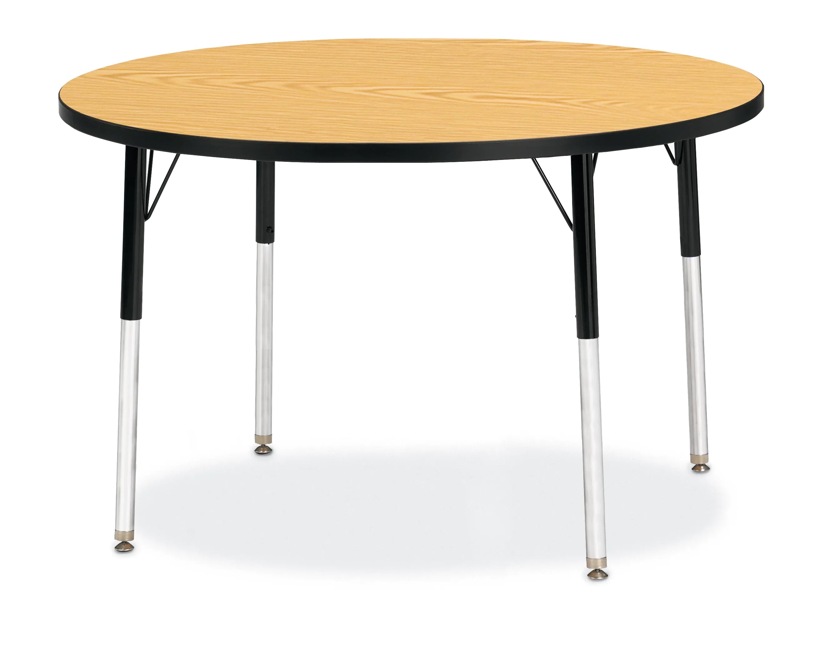 Berries® Round Activity Table - 42" Diameter, A-height - Oak/Black/Black