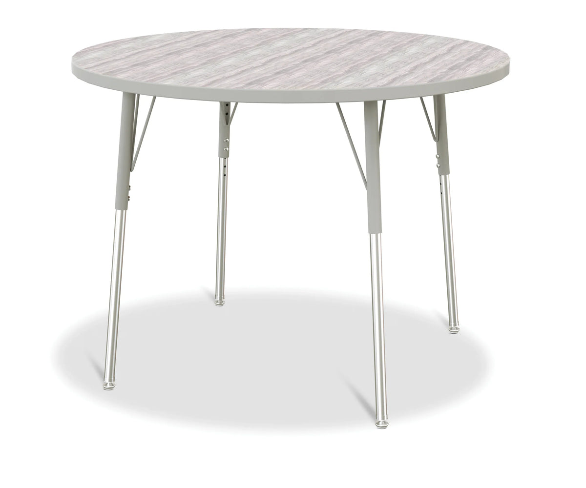 Berries® Round Activity Table - 42" Diameter, A-height - Driftwood Gray/Gray/Gray
