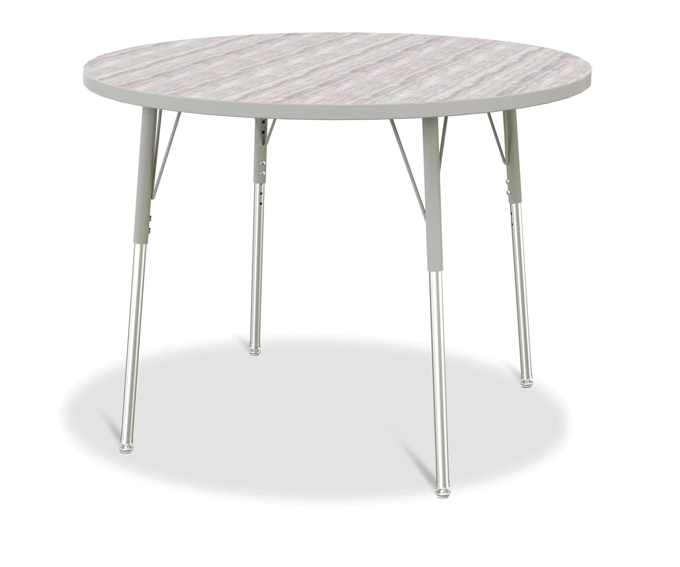 Berries® Round Activity Table - 42" Diameter, A-height - Driftwood Gray/Gray/Gray