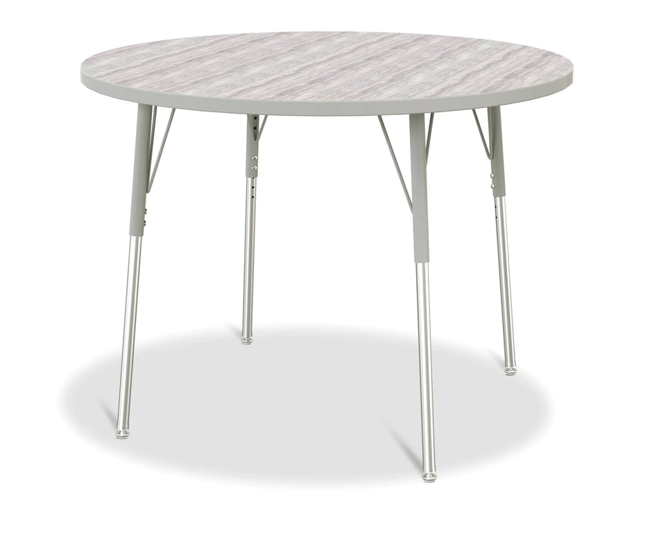 Berries® Round Activity Table - 42" Diameter, A-height - Driftwood Gray/Gray/Gray
