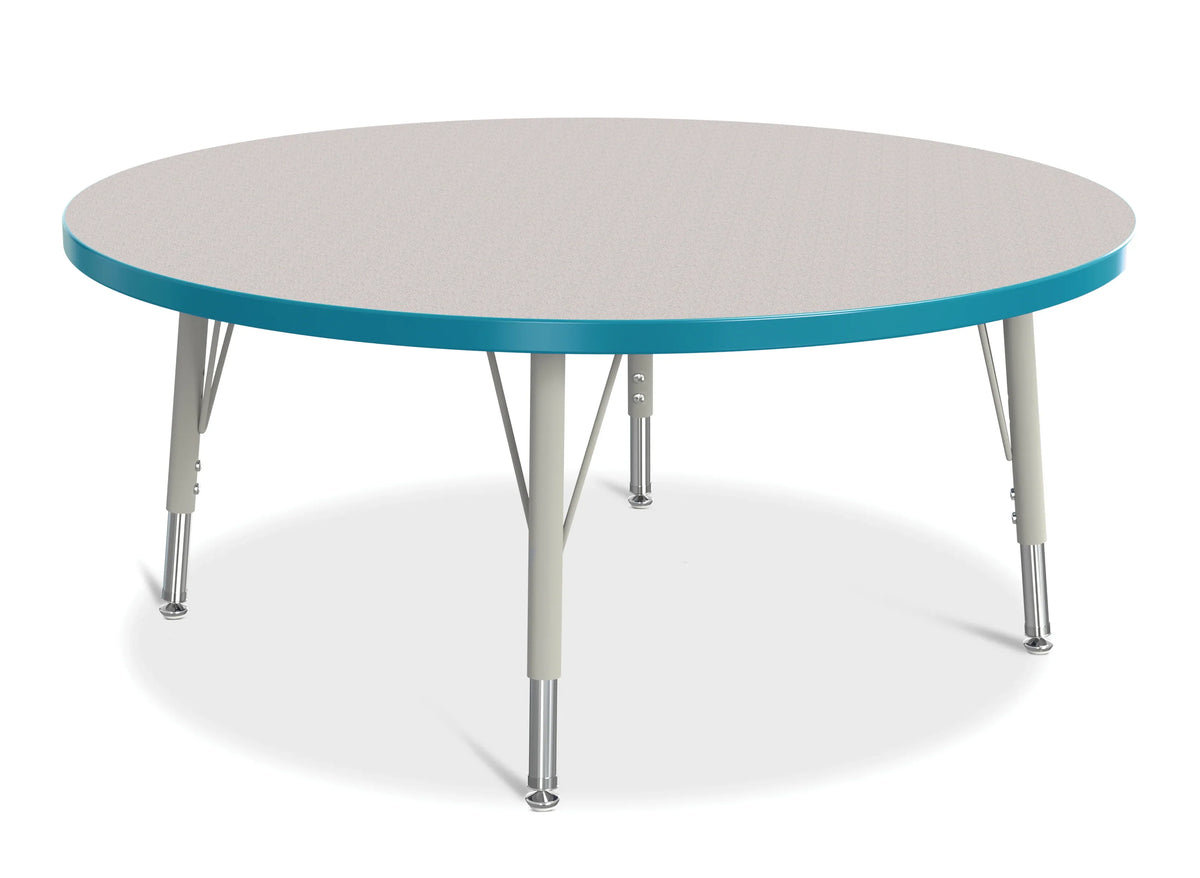 Berries® Round Activity Table - 42" Diameter, E-height - Freckled Gray/Teal/Gray