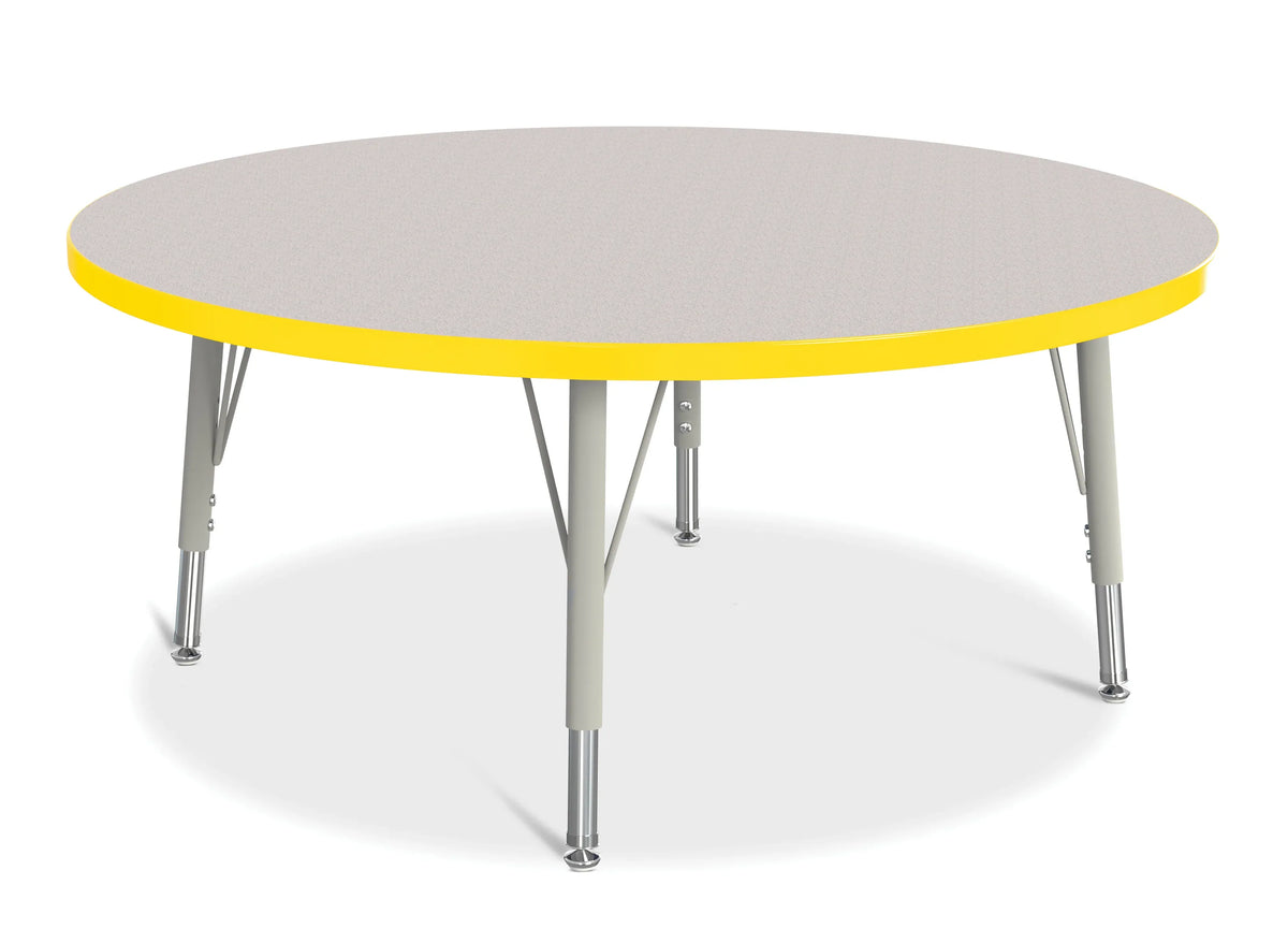 Berries® Round Activity Table - 42" Diameter, E-height - Freckled Gray/Yellow/Gray