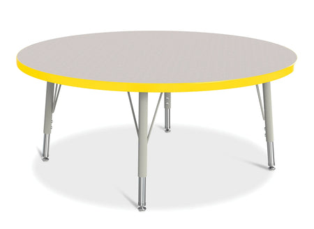 Berries® Round Activity Table - 42" Diameter, E-height - Freckled Gray/Yellow/Gray