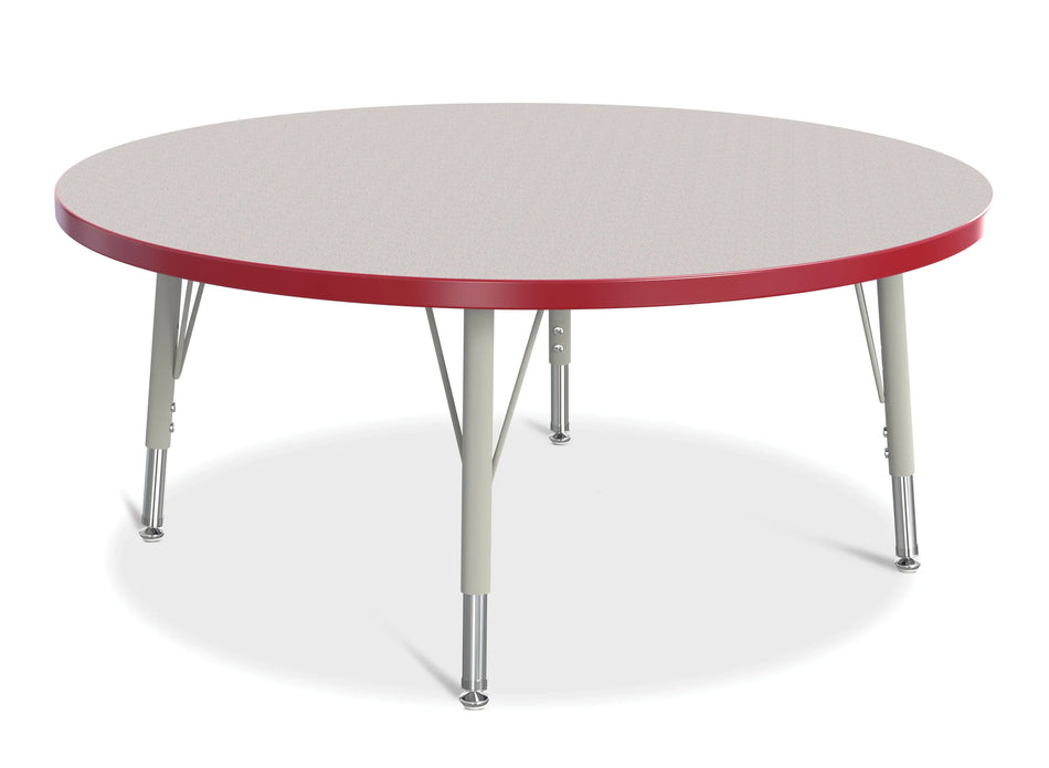 Berries® Round Activity Table - 42" Diameter, E-height - Freckled Gray/Red/Gray