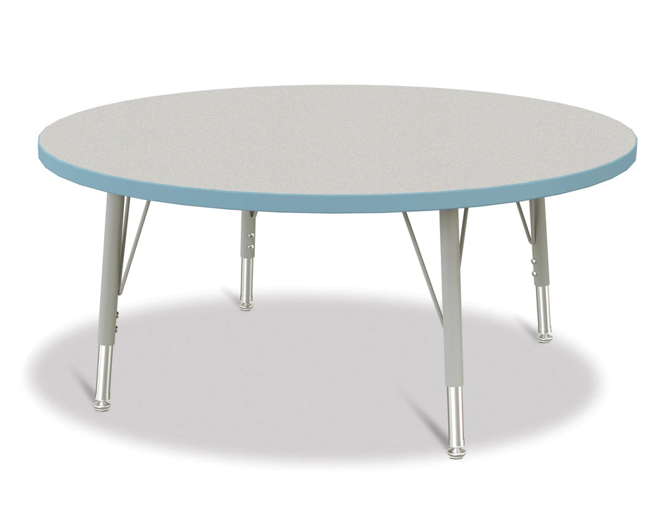 Berries® Round Activity Table - 42" Diameter, E-height - Freckled Gray/Coastal Blue/Gray