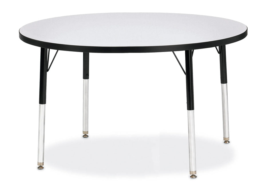 Berries® Round Activity Table - 42" Diameter, E-height - Freckled Gray/Black/Black