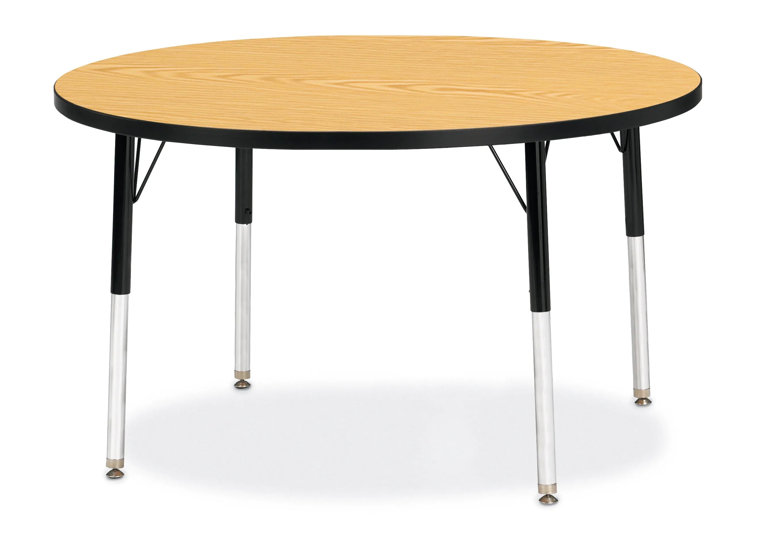 Berries® Round Activity Table - 42" Diameter, E-height - Oak/Black/Black